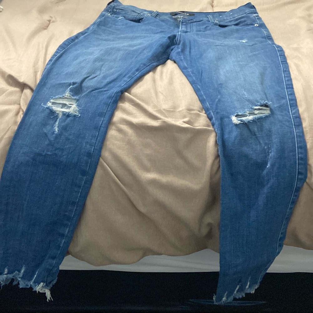 High rise ankle legging denim